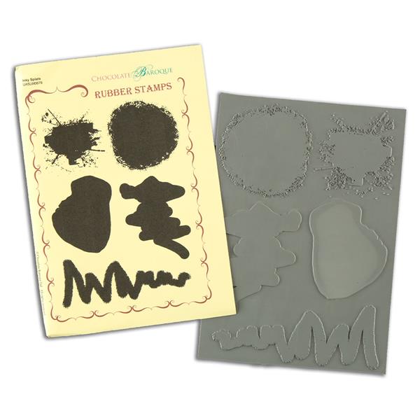 Chocolate Baroque Inky Splats A5 Unmounted Stamp Sheet - 5 Images - 099040