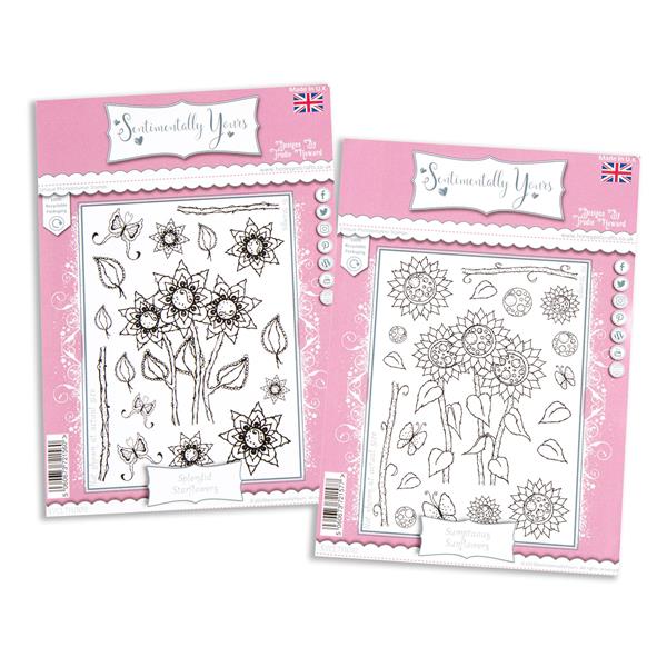 Sentimentally Yours Sunflowers & Starflowers - 2 x A5 Stamp Sets  - 099270
