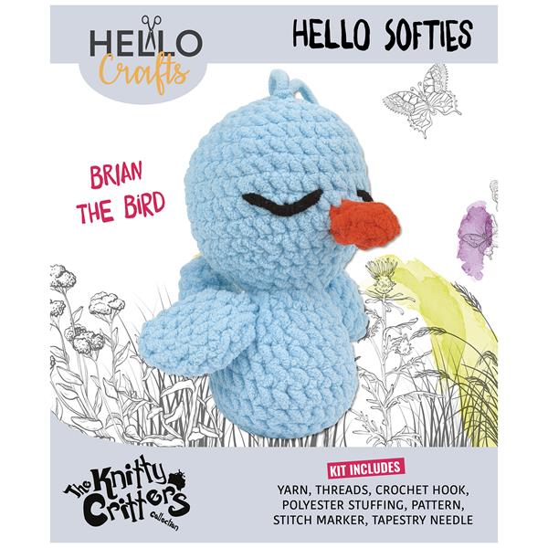 Knitty Critters Hello Softie Brian The Bird - 104945