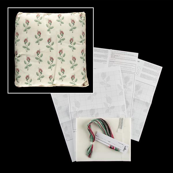 Thea Gouverneur Floral Cross Stitch Cushion Kit - 109091
