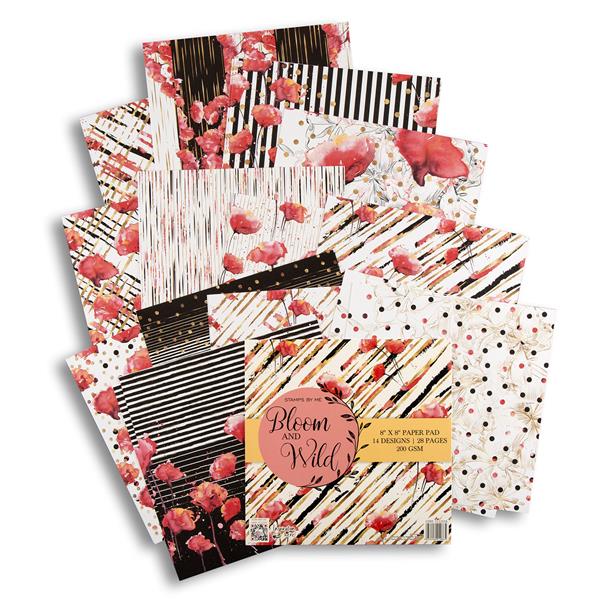 Stamps By Me Bloom & Wild 8x8" Paper Pad - 14 Designs - 28 Pages - 111294