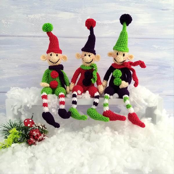 Wee Woolly Wonderfuls Ernie, Bernie & Sid The Elves Crochet Kit - 112497