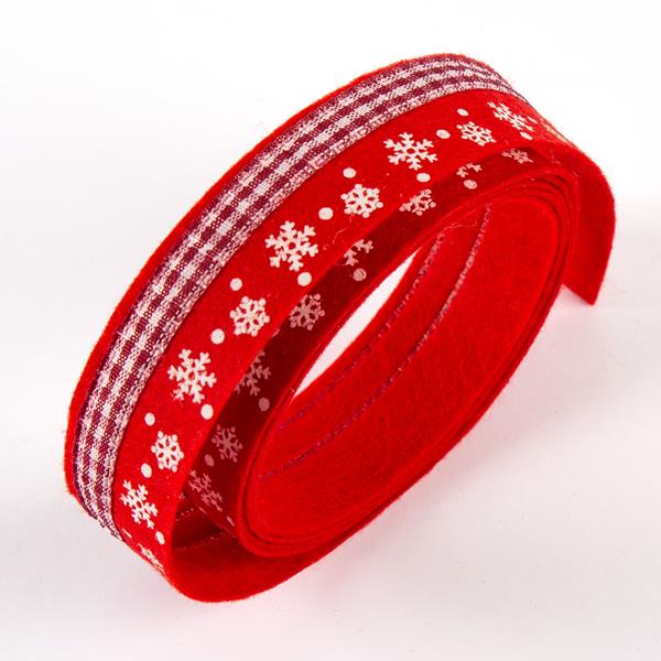 House of Alistair Red Felt Ribbon - 1m x 25mm wide - 112780