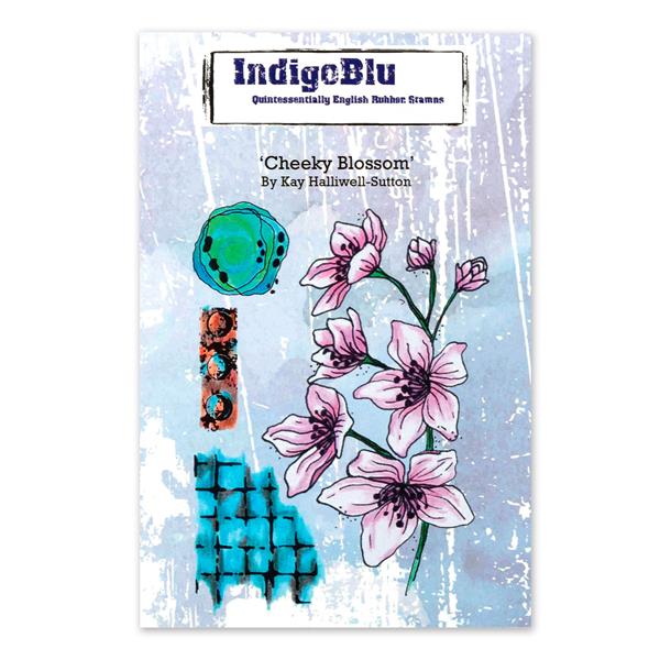 IndigoBlu A6 Red Rubber Stamp - Cheeky Blossom - 113994