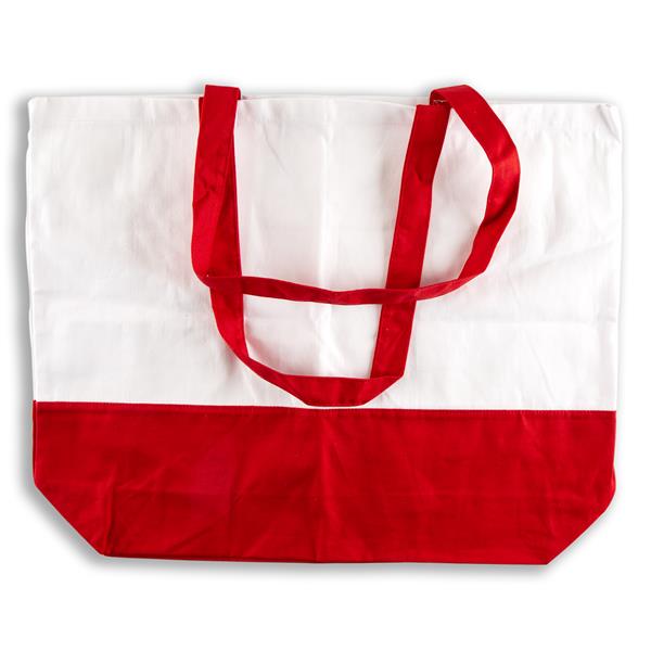 Sweet Factory Premium Two-Tone Tote Bag - Red & White - 117243