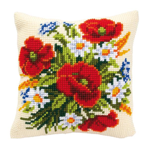 Vervaco Flowers Cross Stitch Cushion Kit - 118791
