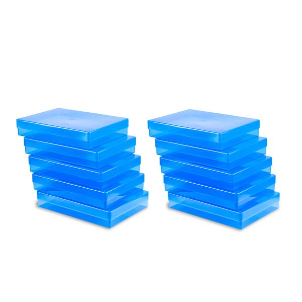 WestonBoxes - 10 A4 Clear Storage Boxes in Blue - 119390