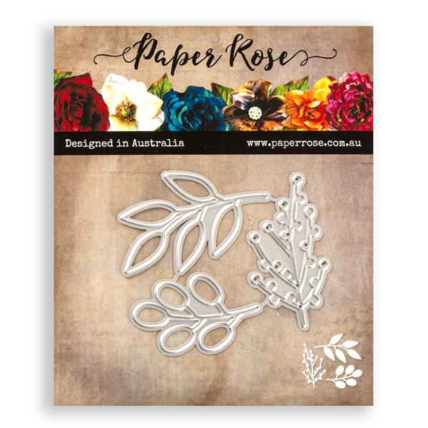Paper Rose Little Foliage 2 Metal Cutting Die Set - 3 Dies - 125723