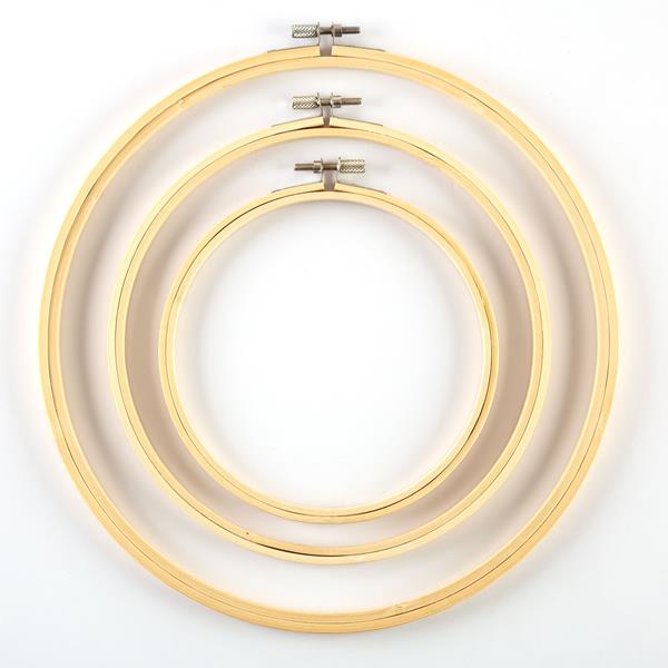 Korbond Set of 3 Wooden Embroidery Hoops - Includes: 6", 8" & 10" - 129859