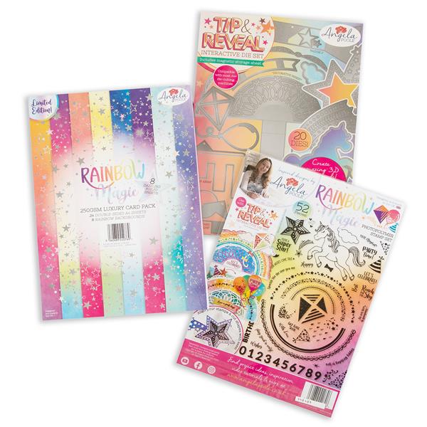 Angela Poole Designs Tip & Reveal Rainbow Magic Die, Card & Stamp - 131142