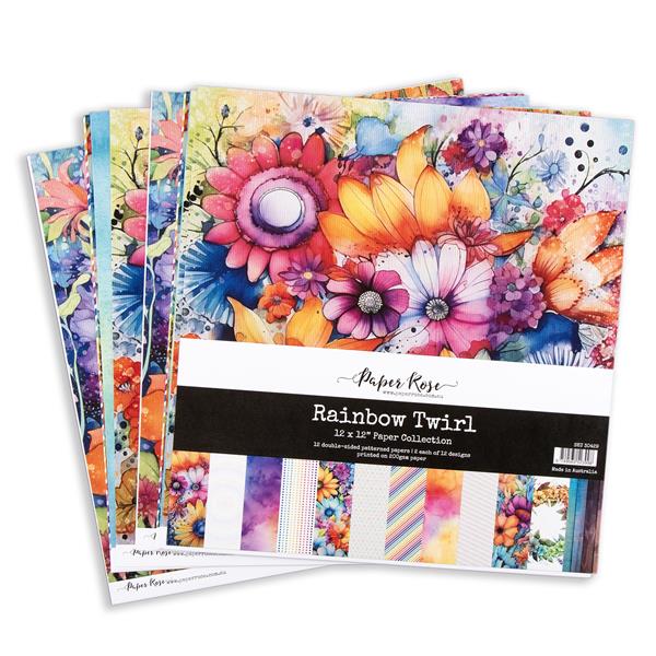 Paper Rose Rainbow Twirl 12x12 Paper Collection - 133638
