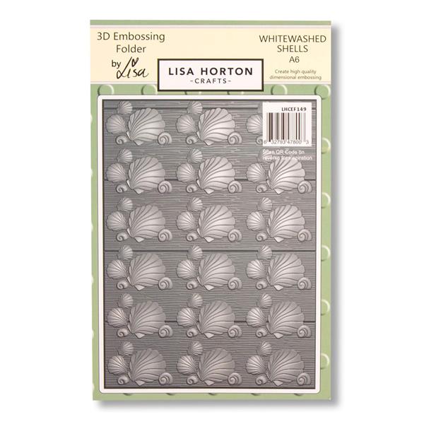 Lisa Horton Crafts A6 3D Embossing Folder - Whitewashed Shells - 136354