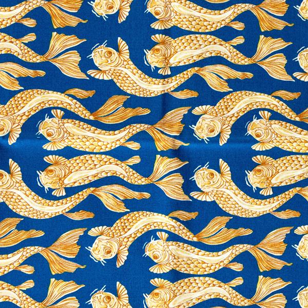Sanderson Water Garden Blue Voyaging Koi 0.5m Fabric Length - 138819