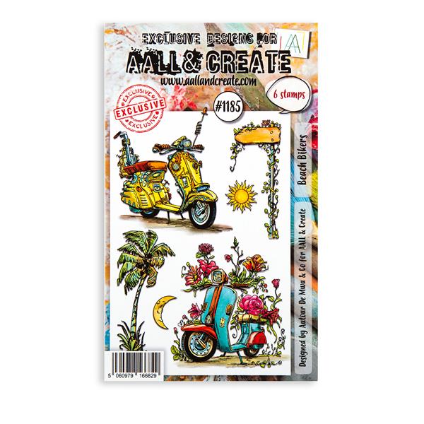 AALL & Create Autour de Mwa A6 Stamp Set - Beach Bikers - 6 Stamp - 138850