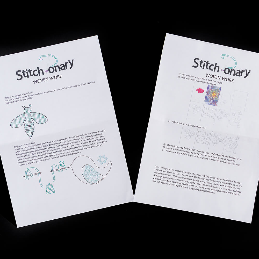 Craft Yourself Silly Stitchonary Intermediate Running Stitch Pack - Template with 6 x Cotton Skeins &amp; Guide