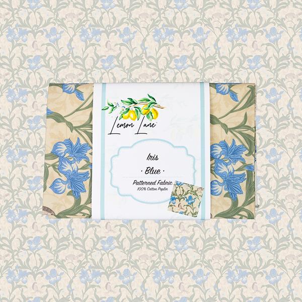 Lemon Lane Cotton Poplin 1m Fabric Piece - Blue Iris - 139515