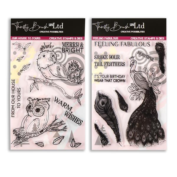 Thirsty Brush Stamp & Die Set Duo - Feeling Fabulous & Our House  - 140101