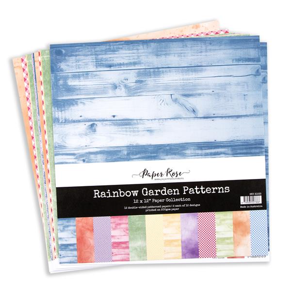 Paper Rose Rainbow Garden Patterns 12x12 Paper Collection - 147956