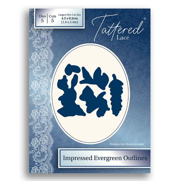 Tattered Lace Impressed Evergreen Outline Die Set - 5 Dies - 148500