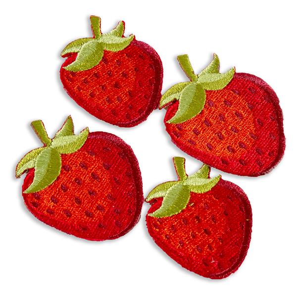 House of Alistair Strawberry Iron On Motif - Set of Four - 149038