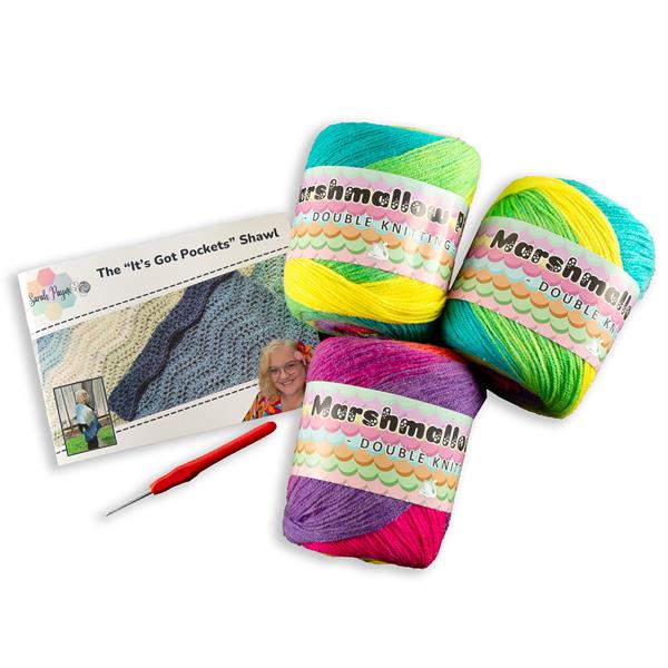Sarah Payne Crochets "It's Got Pockets" Wrap - Pattern, 3 Balls o - 150335