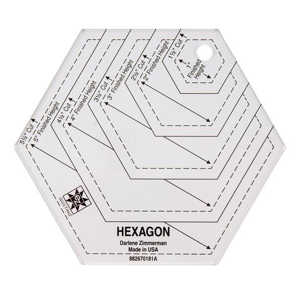 Acrylic Hexagon Quilting Template (Choice of Sizes)