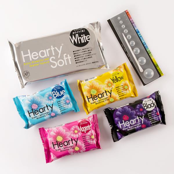 Hearty Soft 200g White Clay, 4 x 50g Coloured Clay & Colour Mixin - 152535