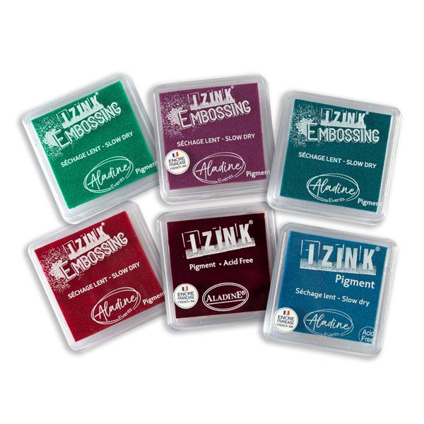 IZINK Pigment Ink Collection - 6 Ink Pads - Colours May Vary - 152539