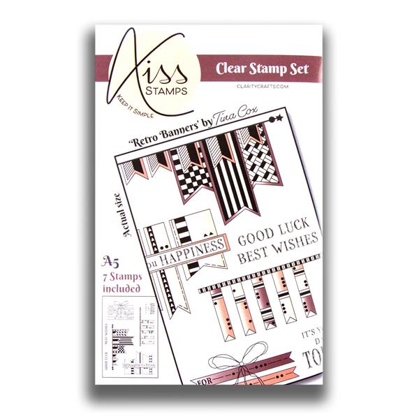 KISS by Clarity - Tina Cox Retro A5 Stamp Set - Choose 1 - 155021