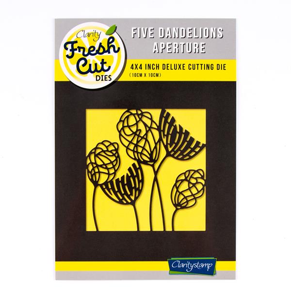 Claritystamp Fresh Cut 4x4" Aperture Die - Five Dandelions - 155950