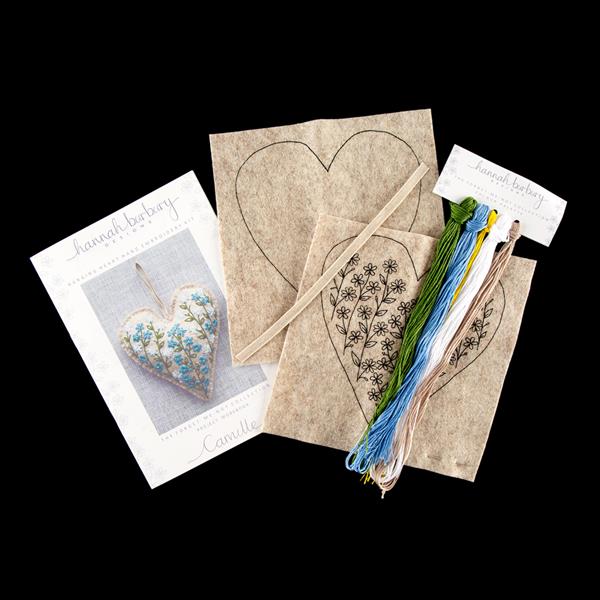 Hannah Burbury Designs Heart Embroidery Kit - Felt, Thread, Ribbo - 156630