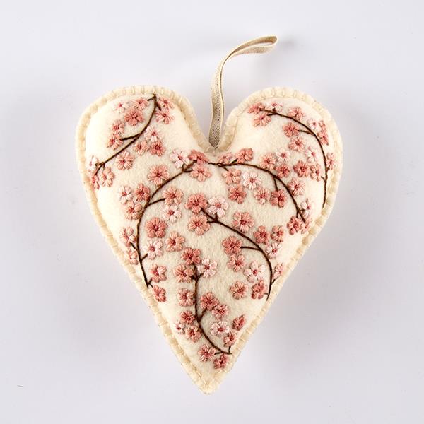 Florence Hanging Heart Embroidery Kit by Hannah Burbury Designs