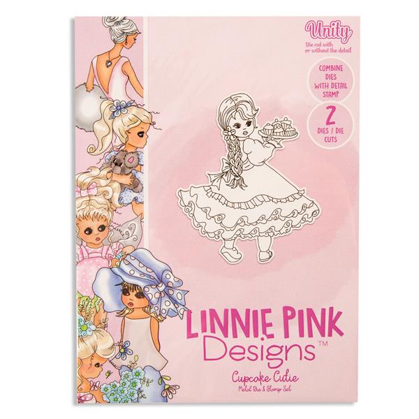 Linnie Pink Cupcake Cutie Die Set - 1 Stamp & 2 Dies - 162056
