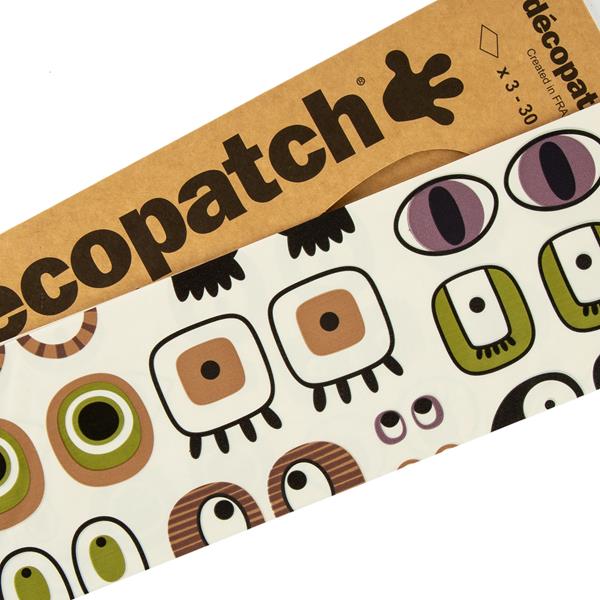 Decopatch Pack of 3 Sheets Funky Eyes - 162242