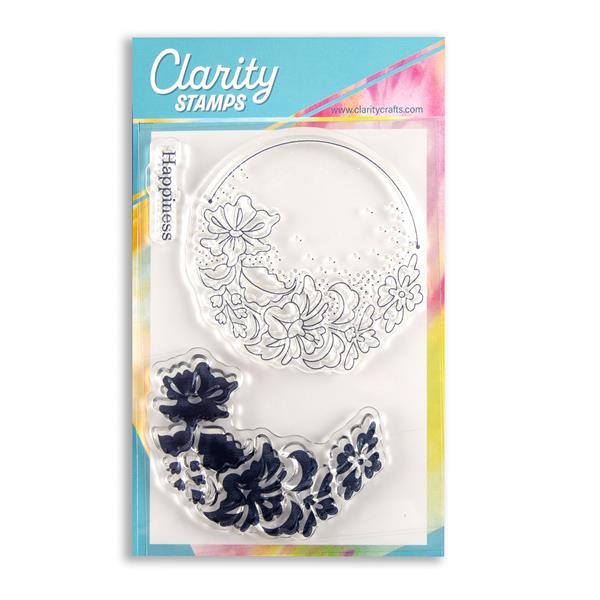 Clarity Crafts Barbara’s Floral Crescent 2 Way Overlay A6 Stamp S - 164055