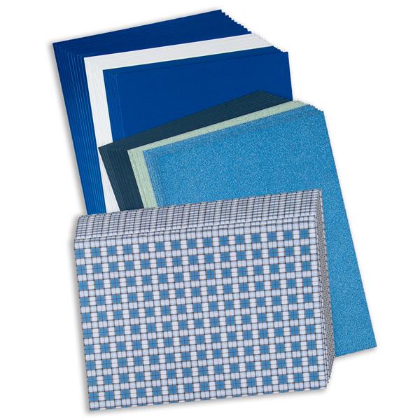 Jellybean A4 Blue Cardstock: Glitter, Mirror & Patterned, 190-300 - 166588