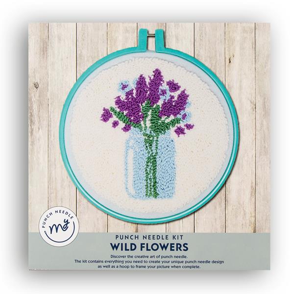 Square Punch Needle Kit - Wildflowers - Stitched Modern