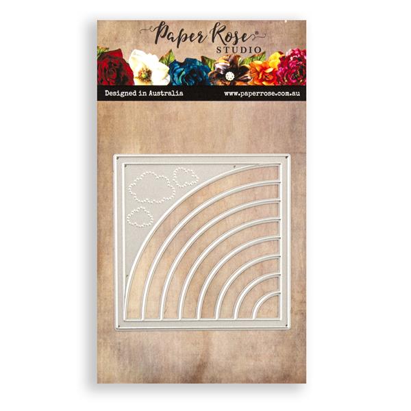Paper Rose Square Rainbow Cover Plate & Frame Metal Cutting Die - 176396