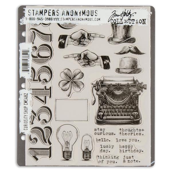 Stampers Anonymous Tim Holtz 7x8.5" Stamp Set - Curiosity Shop - 177729