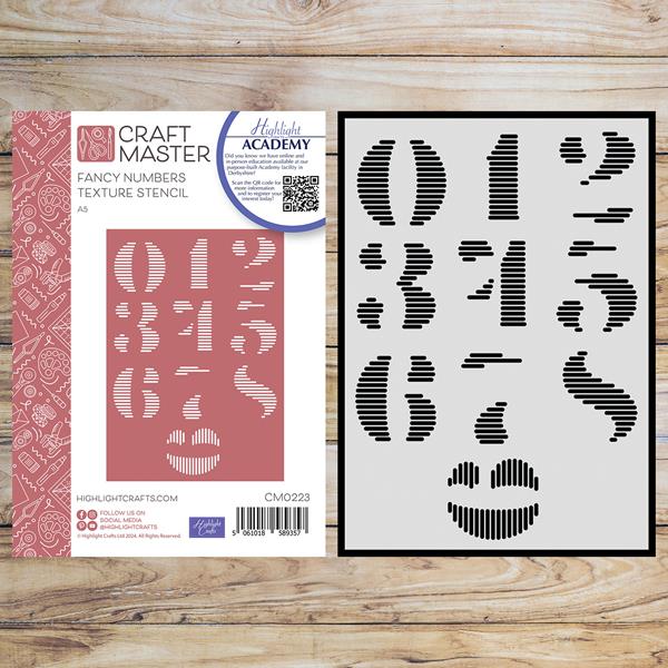 Craft Master Fancy Numbers Detail Texture Stencil - A5 - 178018