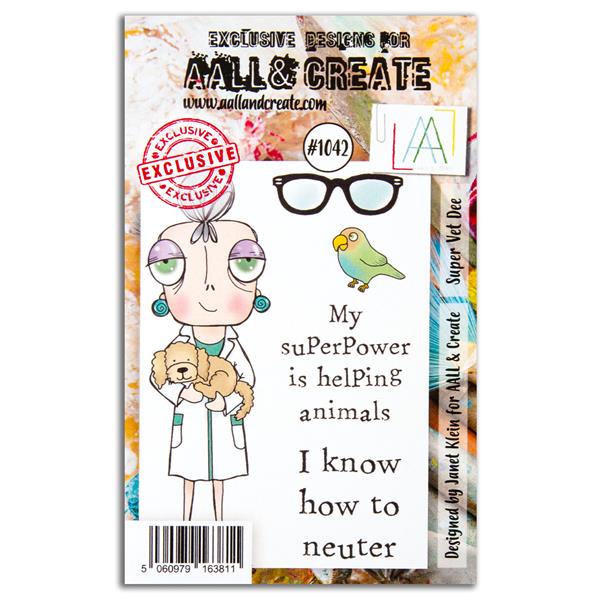 AALL & Create Janet Klein A7 Stamp Set - Super Vet Dee - 5 Stamps - 180119
