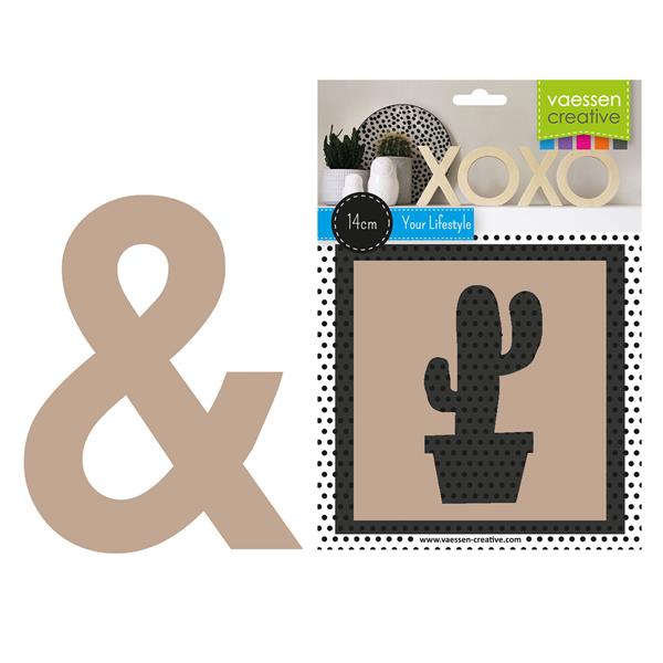 Vaessen Creative Wooden Symbol Duo - '&' and Cactus