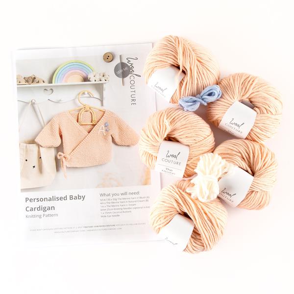 Wool Couture Personalised Baby Cardigan Knitting Kit - 0 - 6 Mont - 188250