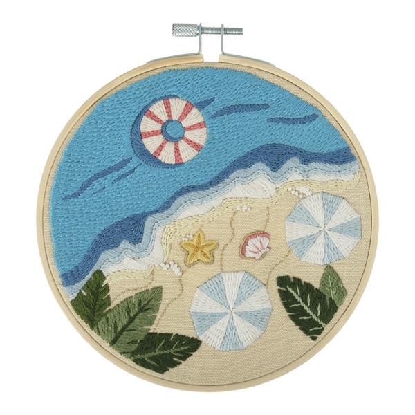 Trimits Beach Embroidery Kit with Hoop - 194699