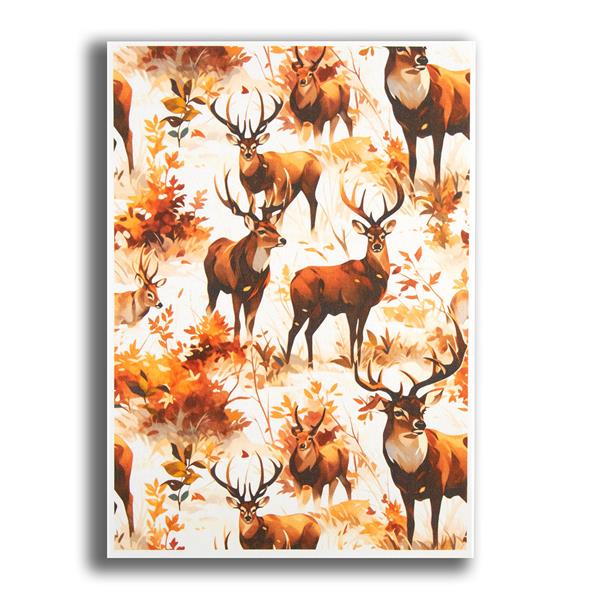 Emlems Wildlife A4 Rice Paper - Stags - 197419