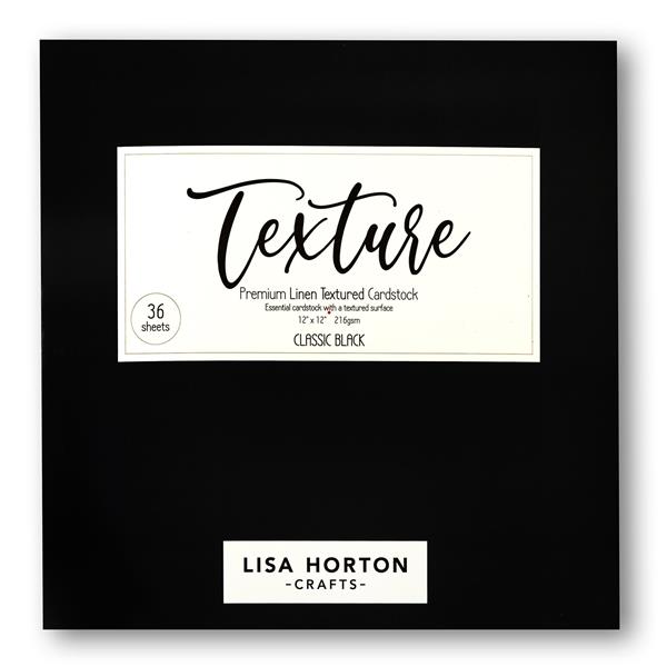 Lisa Horton Crafts 12x12" Black Textured Cardstock - 36 Sheets -  - 198715