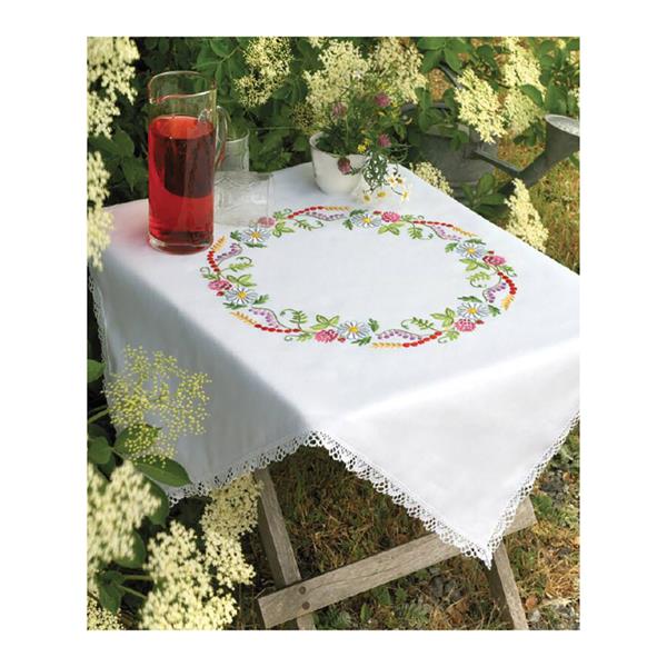 Anchor Summer Flower Ring Tablecloth Embroidery Kit - 202962
