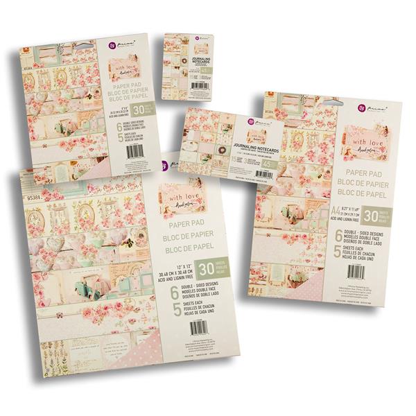 Prima With Love Paper Collection - 8x8", 12x12" & A4 Paper Pads w - 204717