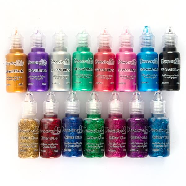 Dovecraft Glitter Glue 20ml Craft Essentials Brights Arts and Crafts
