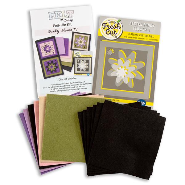 Felt by Clarity Tile Kit - Includes Die Set, 6 x Adhesive Felt &  - 207122